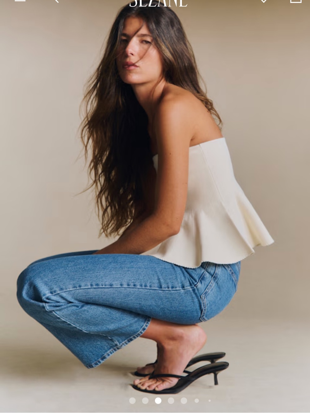 Sézane luz top in cream